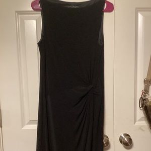 Laundry black twisted waist mid length sleeveless dress